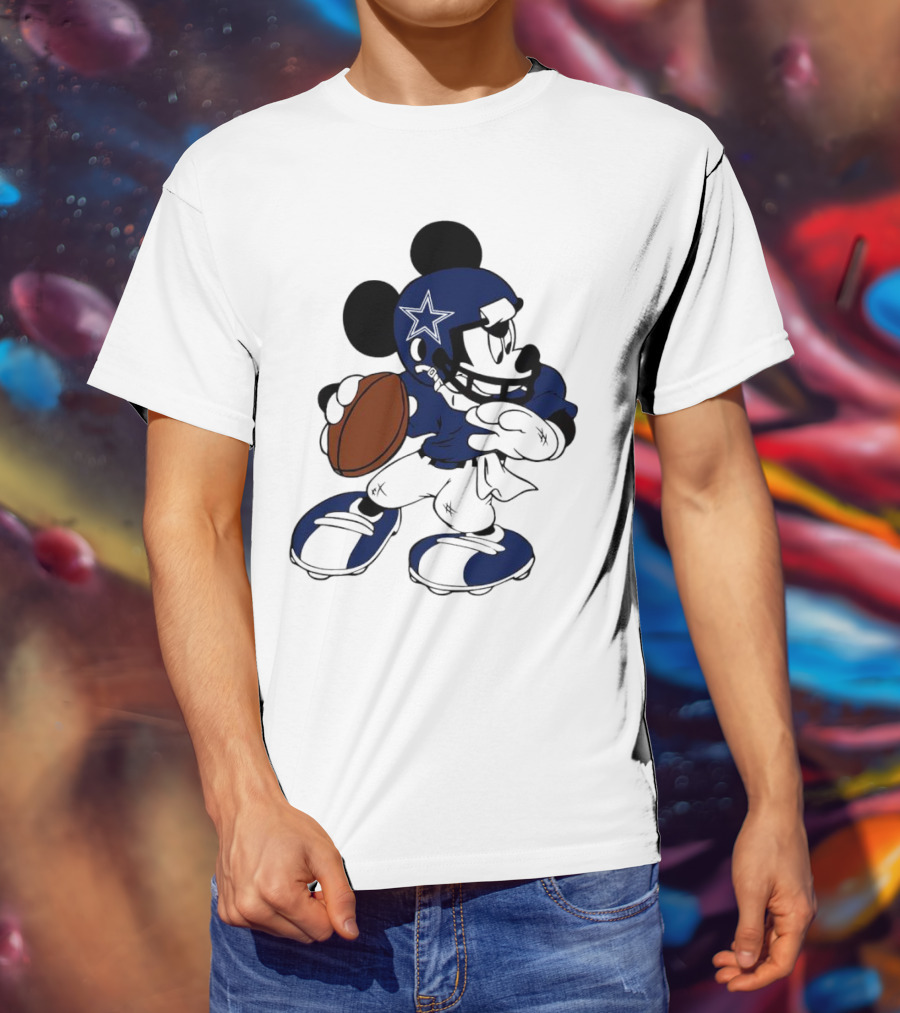 Mickey Mouse Dallas Cowboys Football Quarterback T-Shirt
