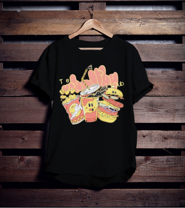 Unhealthy Club Fast Food Teξins Club Mascots T-Shirt
