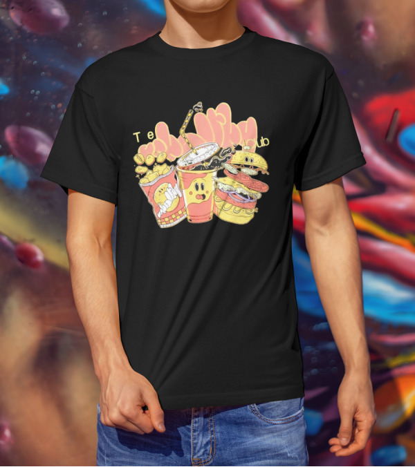 Unhealthy Club Fast Food Teξins Club Mascots T-Shirt