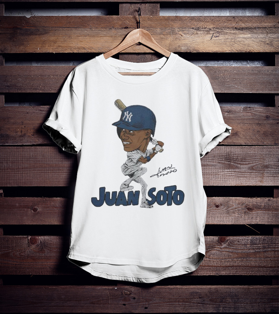 Yankees Juan Soto Baseball Caricature Signature T-Shirt