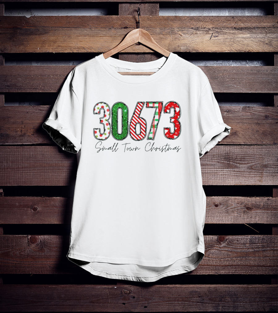 30673 Small Town Christmas Festive Numbers T-Shirt