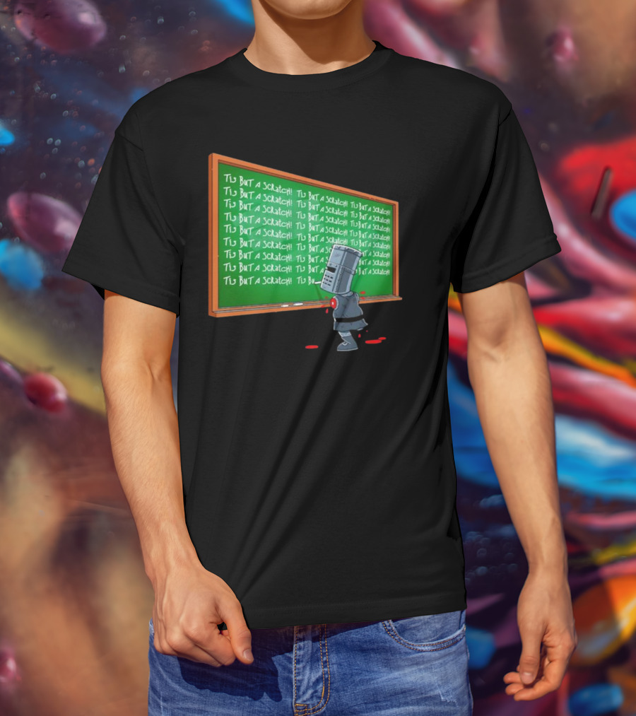 Tis But A Scratch Detention Blackboard Scribbles T-Shirt