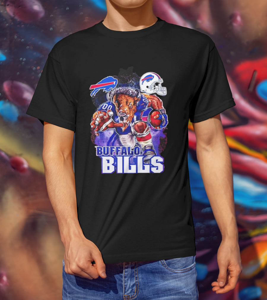 Buffalo Bills Charging Mascot With Helmet T-Shirt