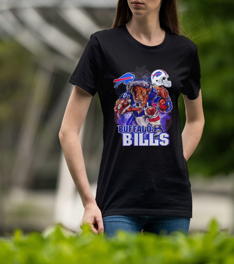 Buffalo Bills Charging Mascot With Helmet T-Shirt