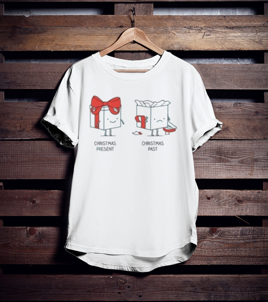 Christmas Present Christmas Past Box Characters With Bows And Expressions T-Shirt