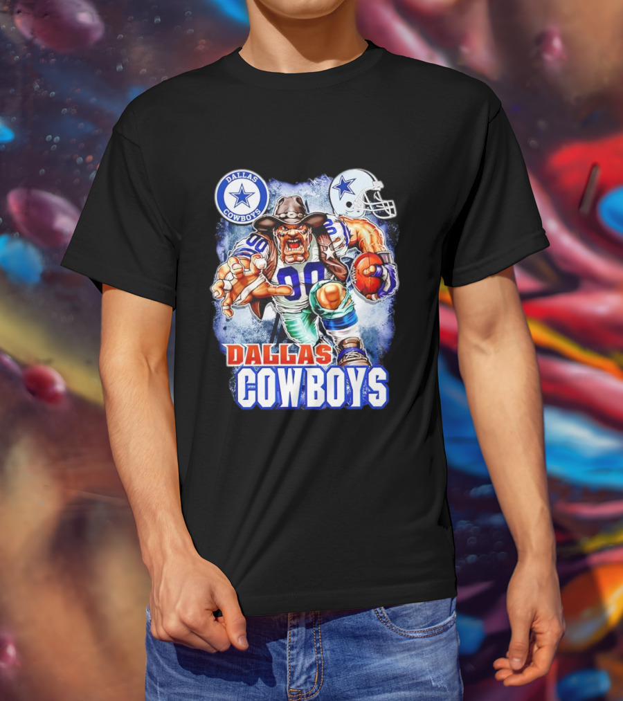 Dallas Cowboys Mascot Charger Helmet Star Logo Football Energia T-Shirt