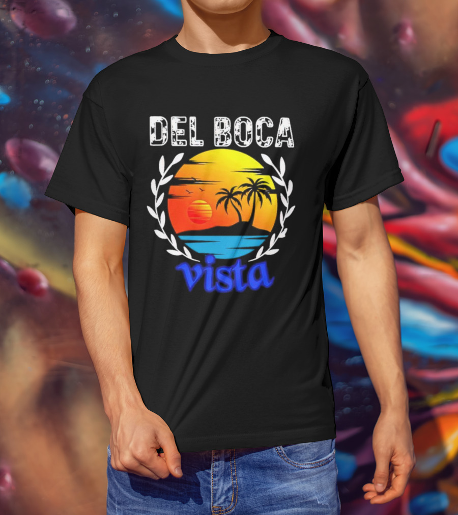 Del Boca Vista Palm Sunset T-Shirt