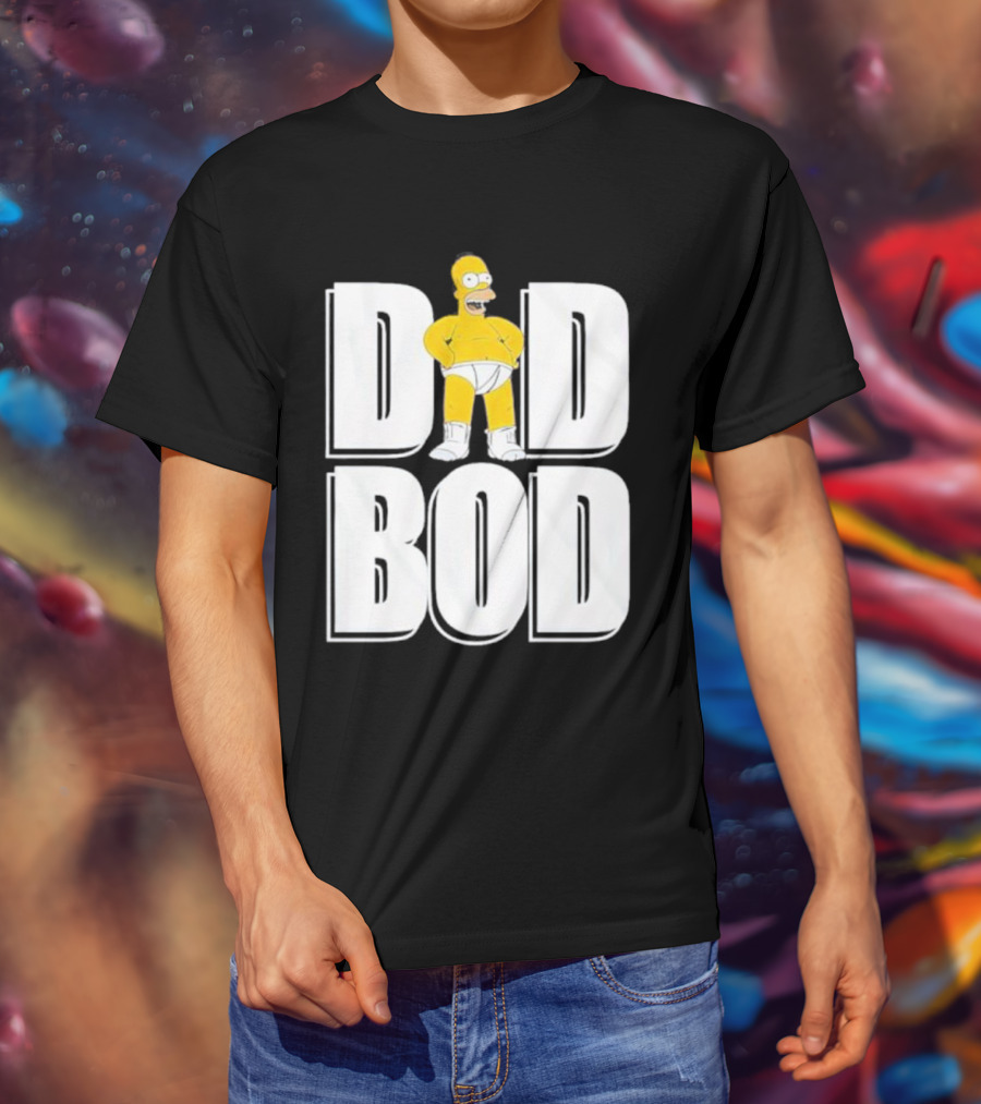 Homer Simpson Dad Bod Bold Cartoon T-Shirt