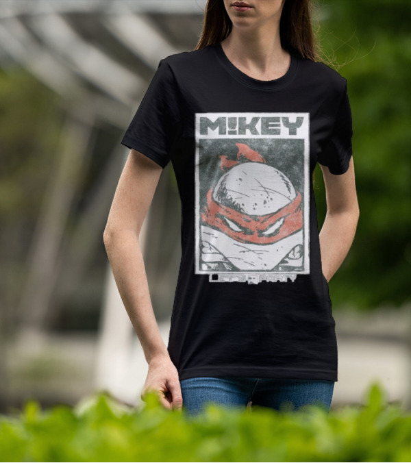 MIKEY Let's Party Teenage Mutant Ninja Turtles Retro Comic T-Shirt