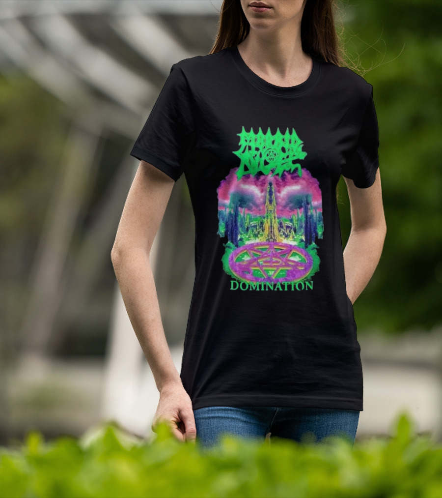 Morbid Angel Domination Pentagram Psychedelic Landscape Iconic T-Shirt