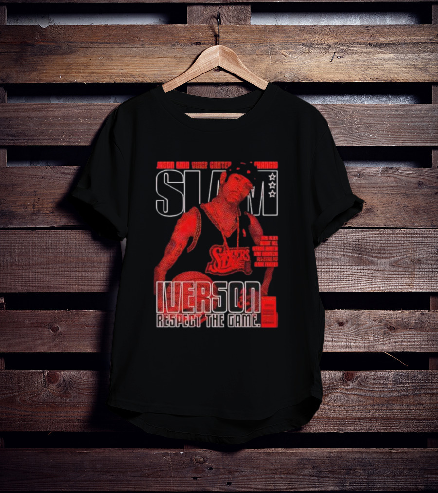 Slam Magazine Allen Iverson Sixers Respect The Game Mural T-Shirt