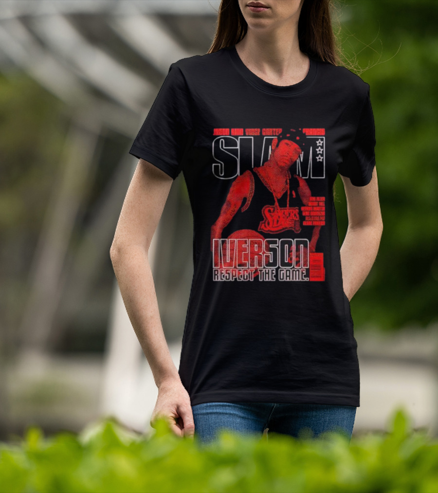 Slam Magazine Allen Iverson Sixers Respect The Game Mural T-Shirt