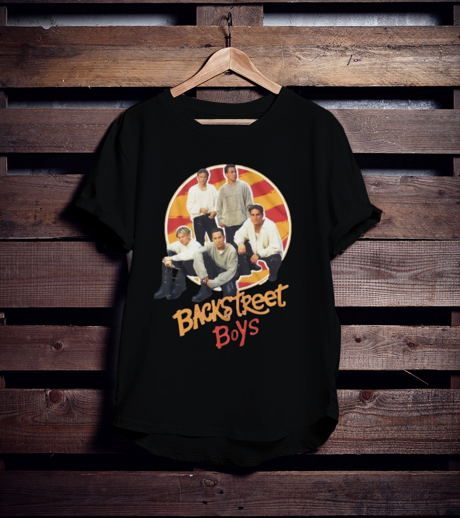 Backstreet Boys Striped Circle Group Image T-Shirt