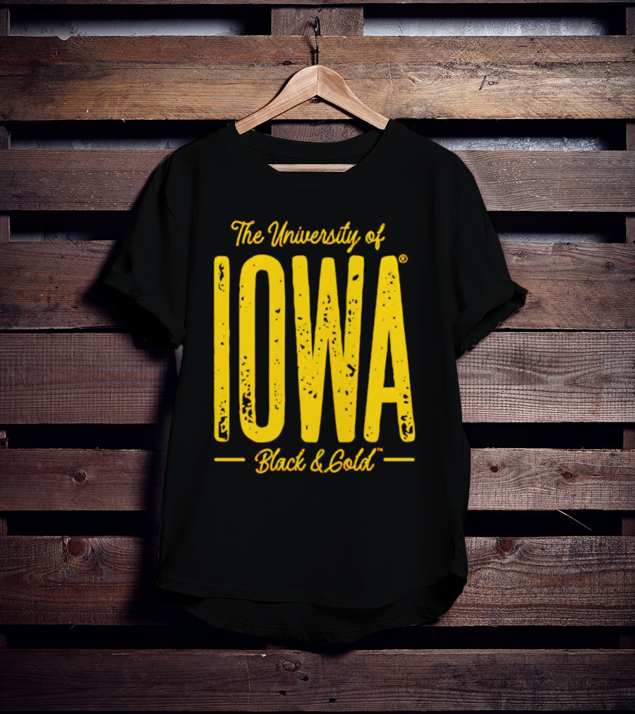 University Of Iowa Black And Gold IOWA T-Shirt