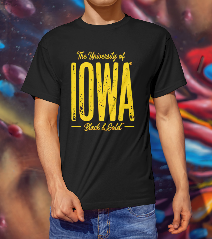 University Of Iowa Black And Gold IOWA T-Shirt
