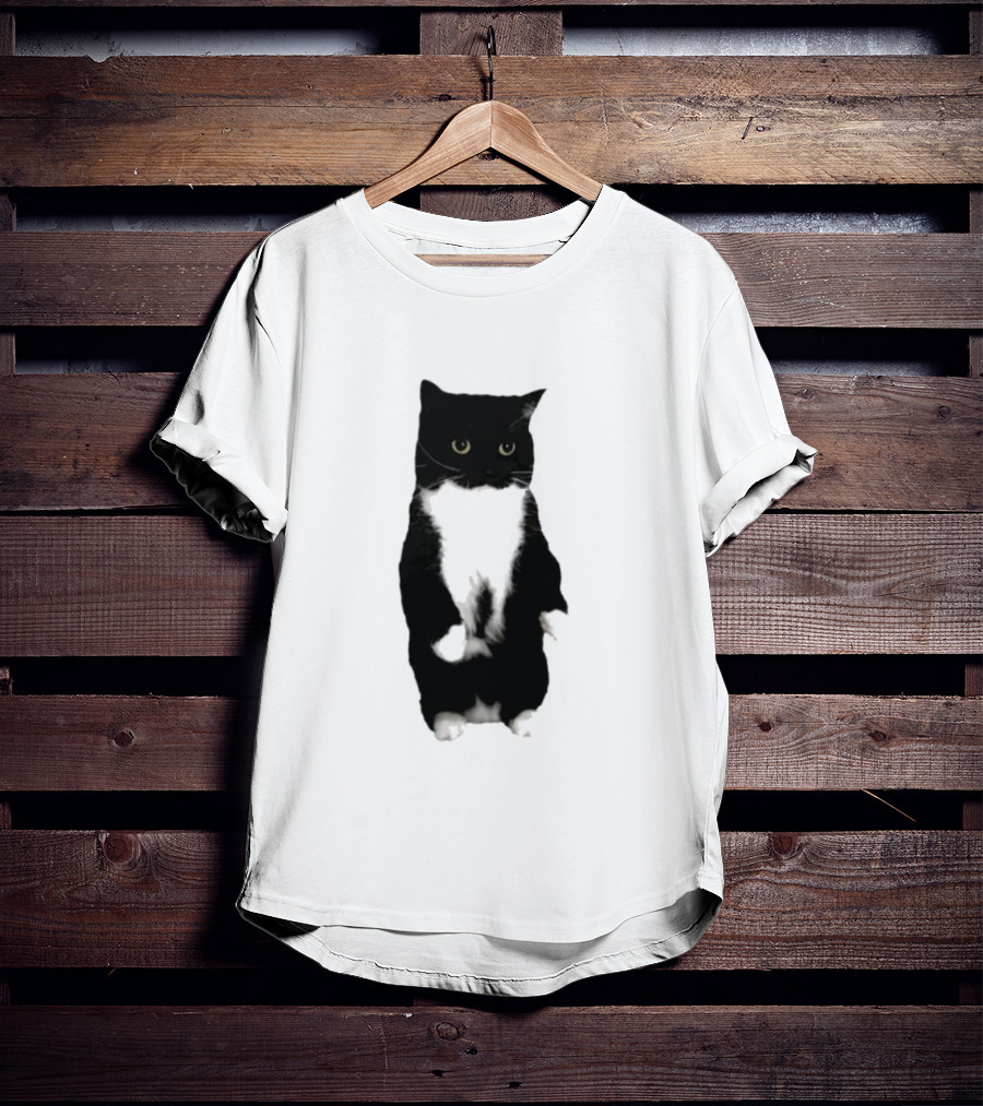 Cat Unico Uniuni Black And White Standing Cat T-Shirt