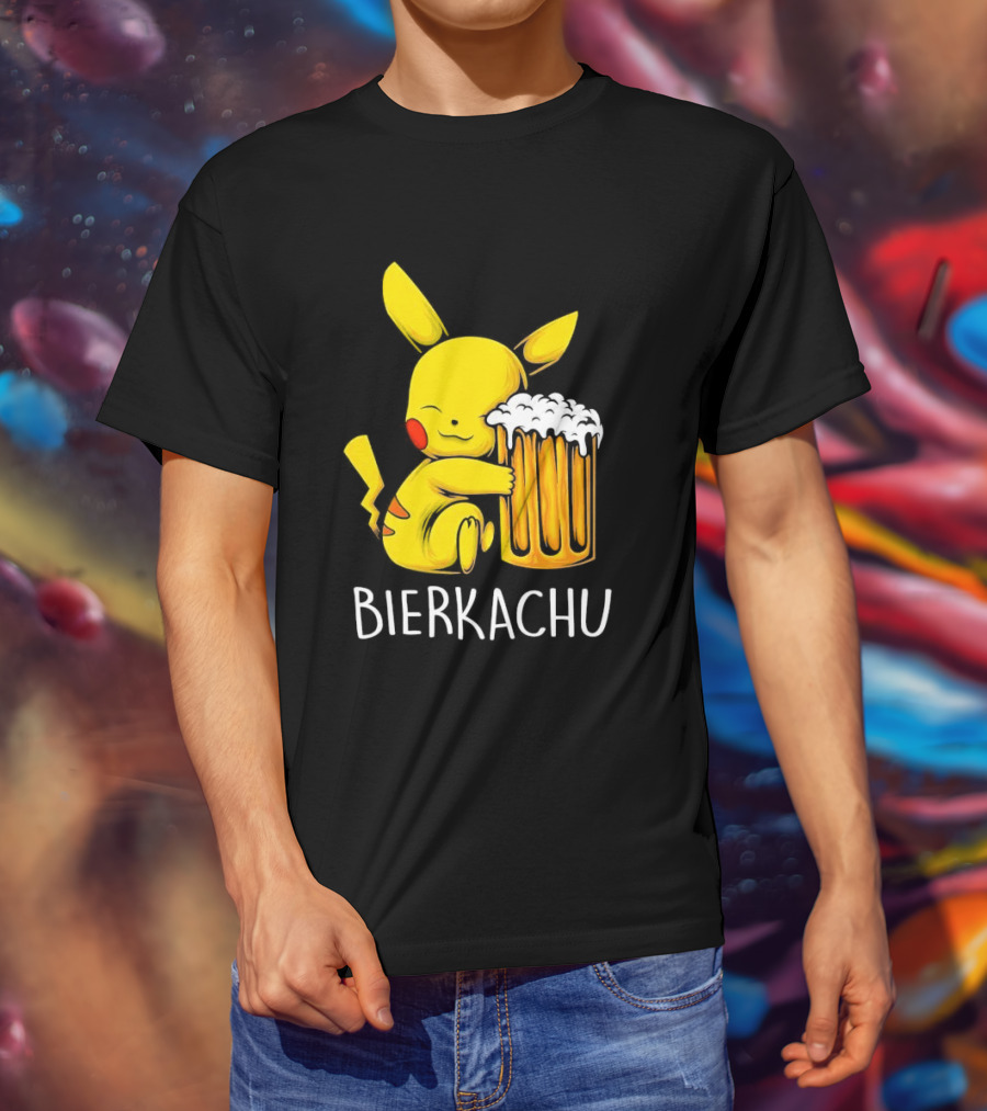 Pokemon Pikachu Bierkachu With Beer Mug T-Shirt