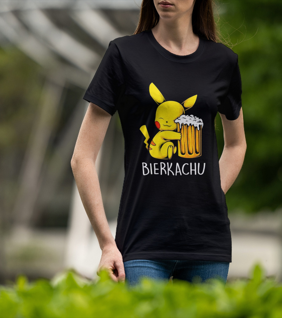 Pokemon Pikachu Bierkachu With Beer Mug T-Shirt