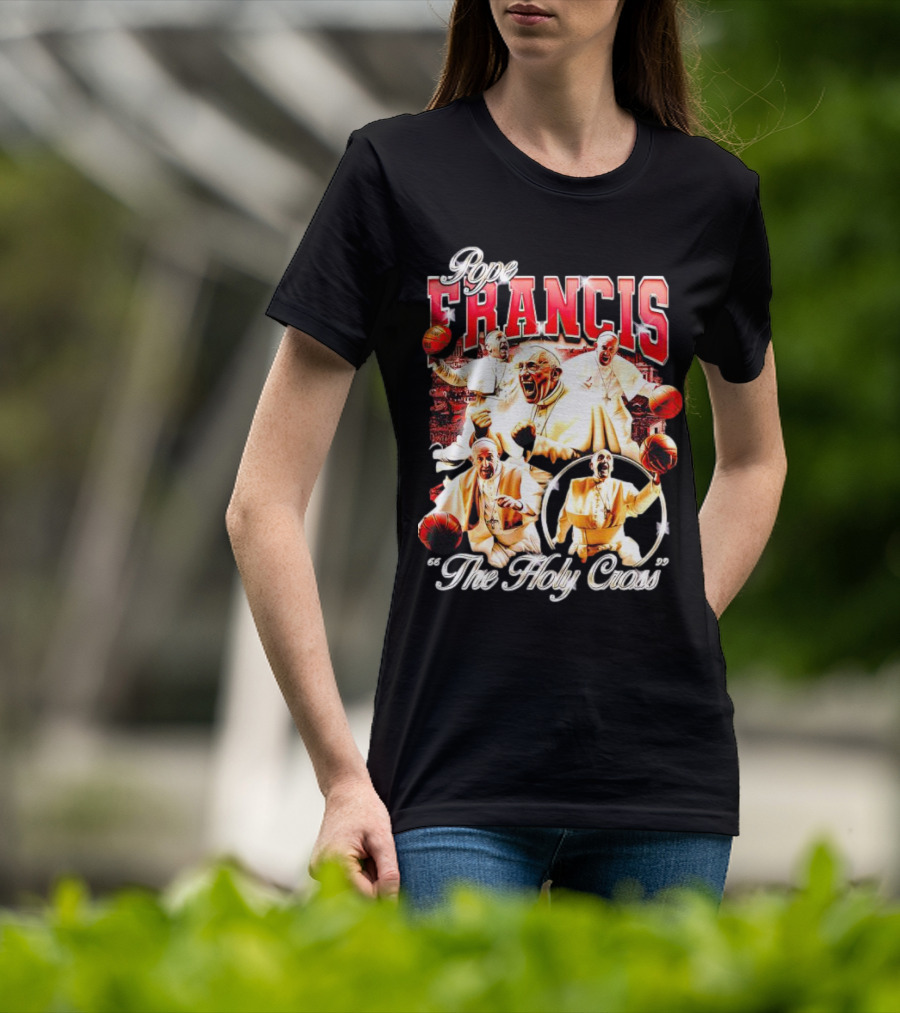 Pope Francis Basketball Collage The Holy Cross T-Shirt