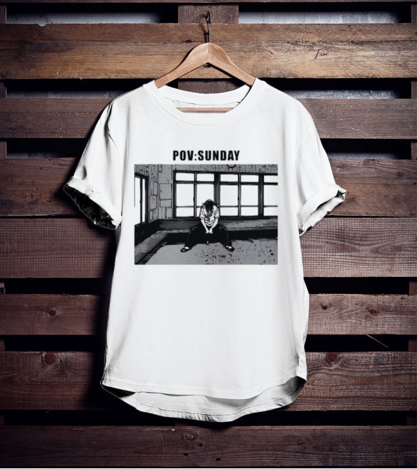 POV Sunday Manga Style Sit Alone Scene T-Shirt