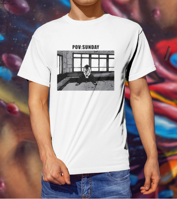 POV Sunday Manga Style Sit Alone Scene T-Shirt
