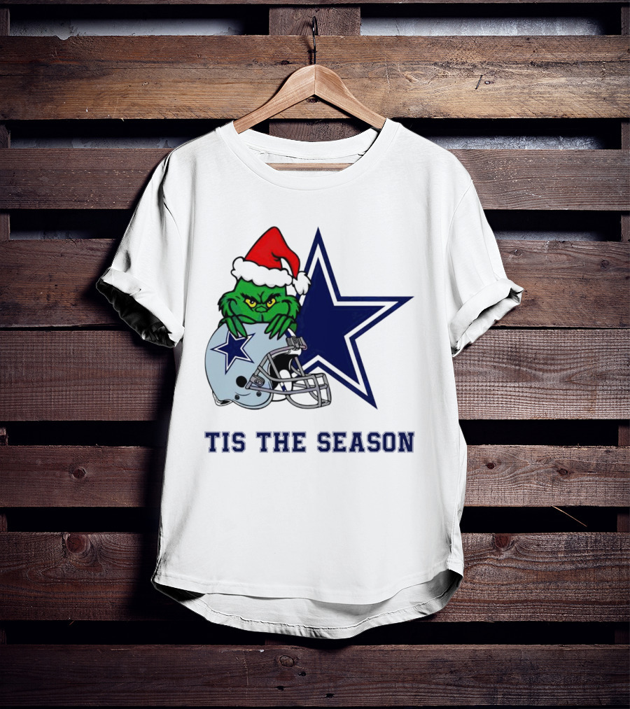 Santa Grinch Dallas Cowboys Tis The Season Christmas T-Shirt