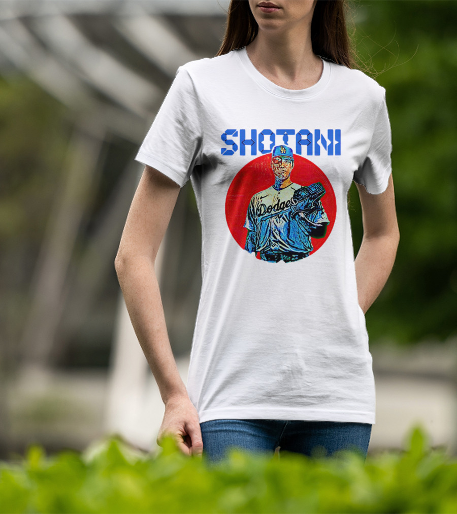 SHOTANI 17 Dodgers Japanese Flag T-Shirt