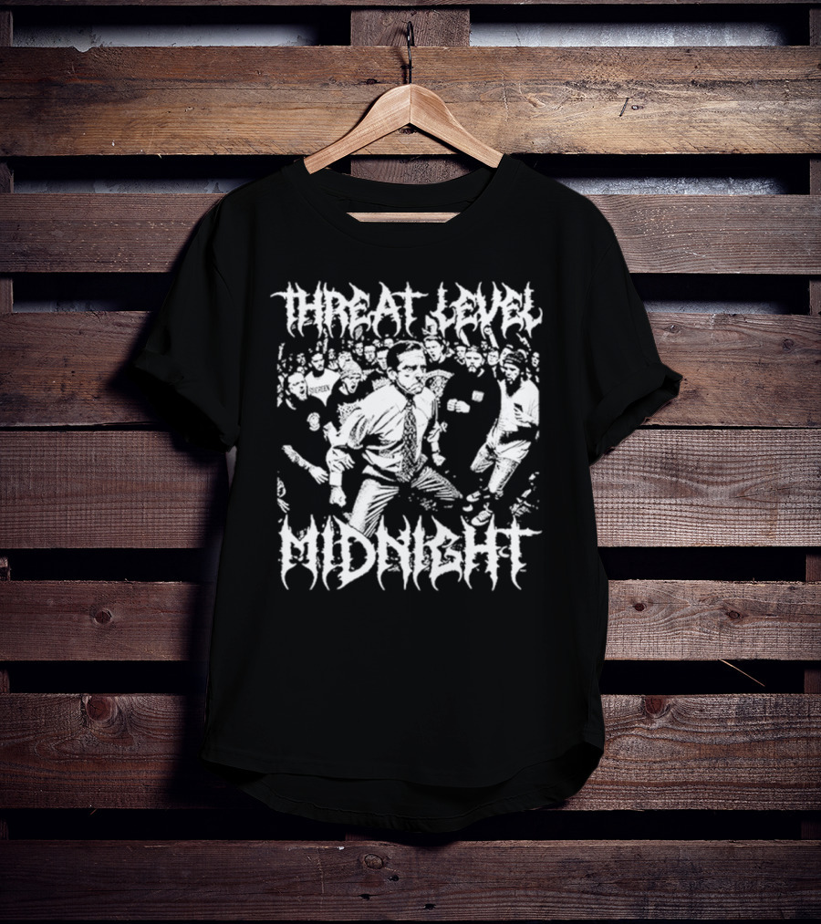 Threat Level Midnight Fight Scene Crowd Action T-Shirt