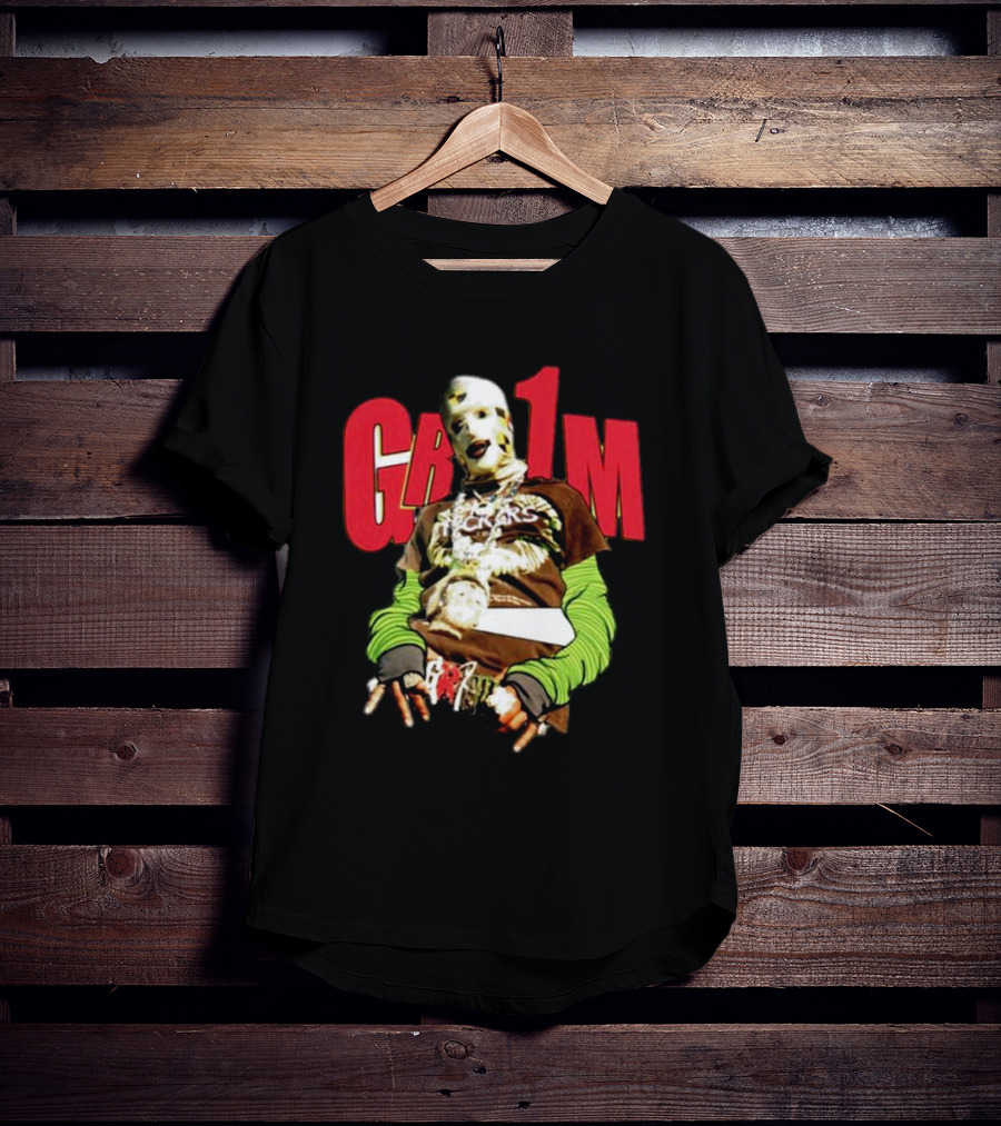 AWGE Grim Masked Figure With Layers And Skeleton Hands T-Shirt