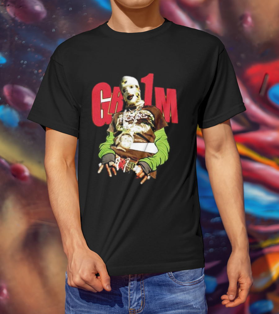 AWGE Grim Masked Figure With Layers And Skeleton Hands T-Shirt