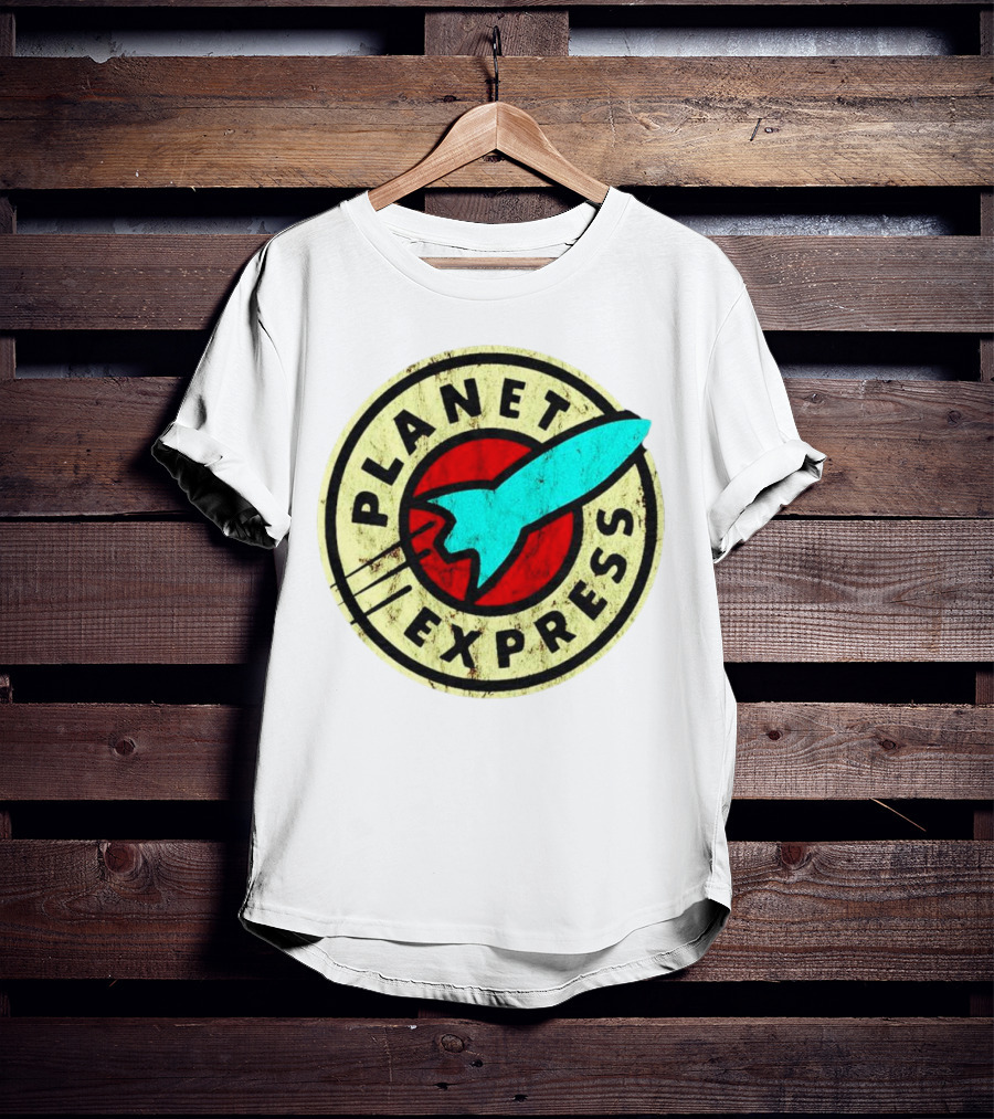 Retro Planet Express Rocket Emblem T-Shirt