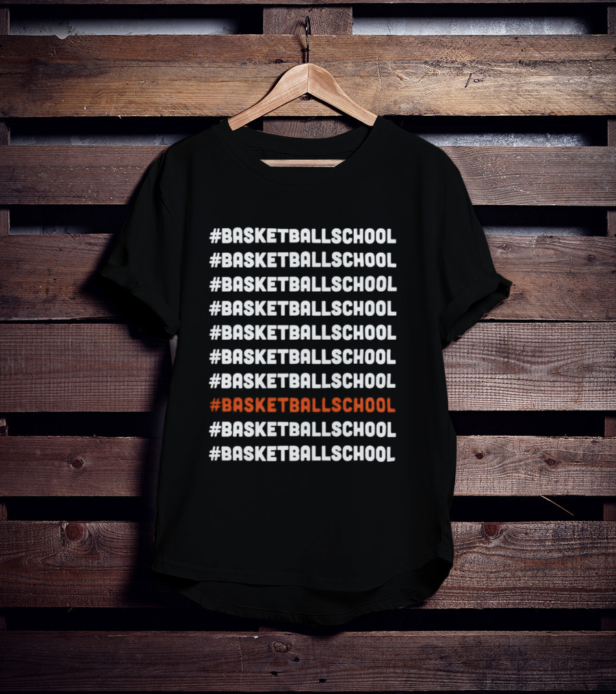 BASKETBALLSCHOOL Repeated Pattern With Emphasis T-Shirt