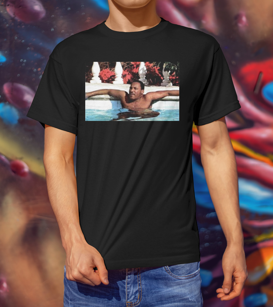Martin Luther King Jr Relaxing In A Pool With Tropical Surroundings T-Shirt