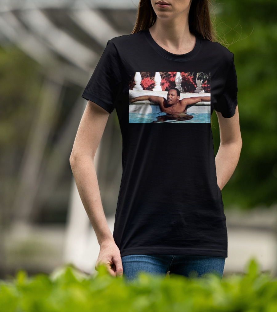 Martin Luther King Jr Relaxing In A Pool With Tropical Surroundings T-Shirt