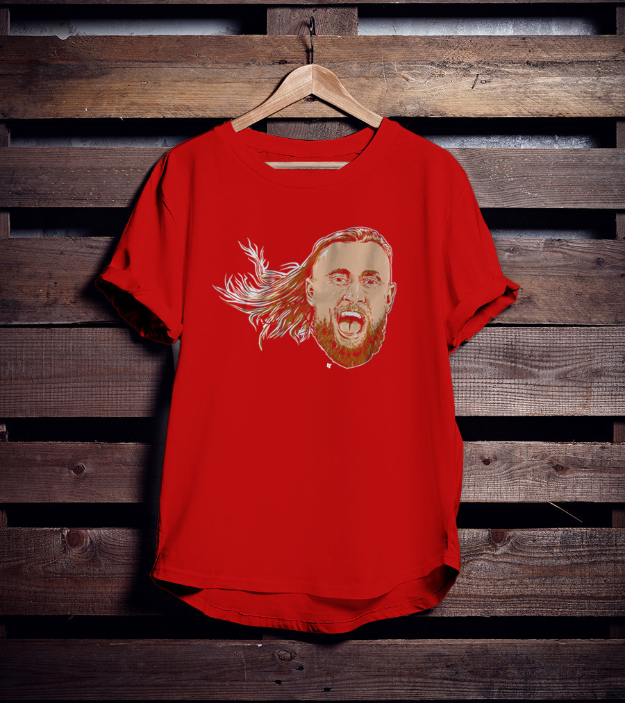 George Kittle Swag Head 49ers Red Beard Roaring Face T-Shirt