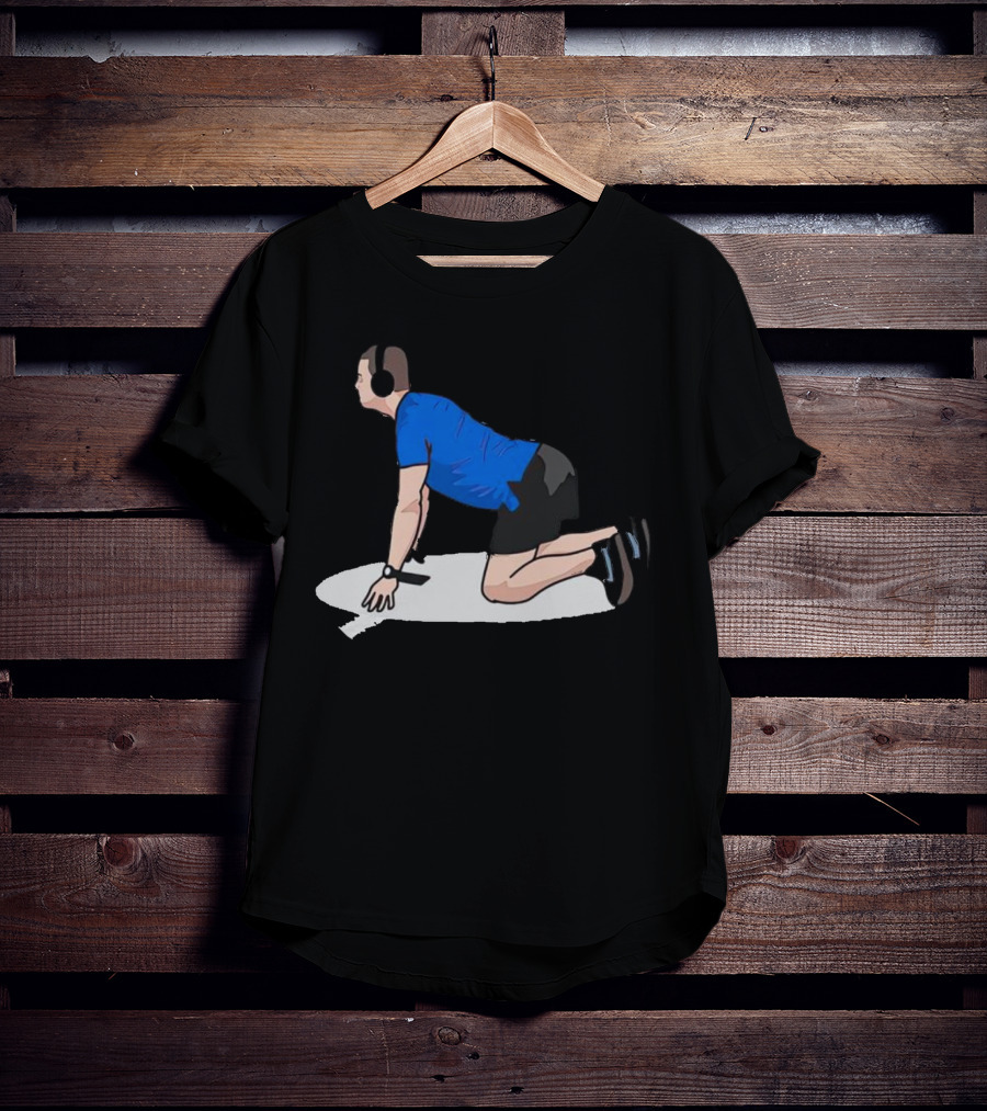 Brandon Staley’s Pregame Routine Headphones Kneeling Exercise T-Shirt