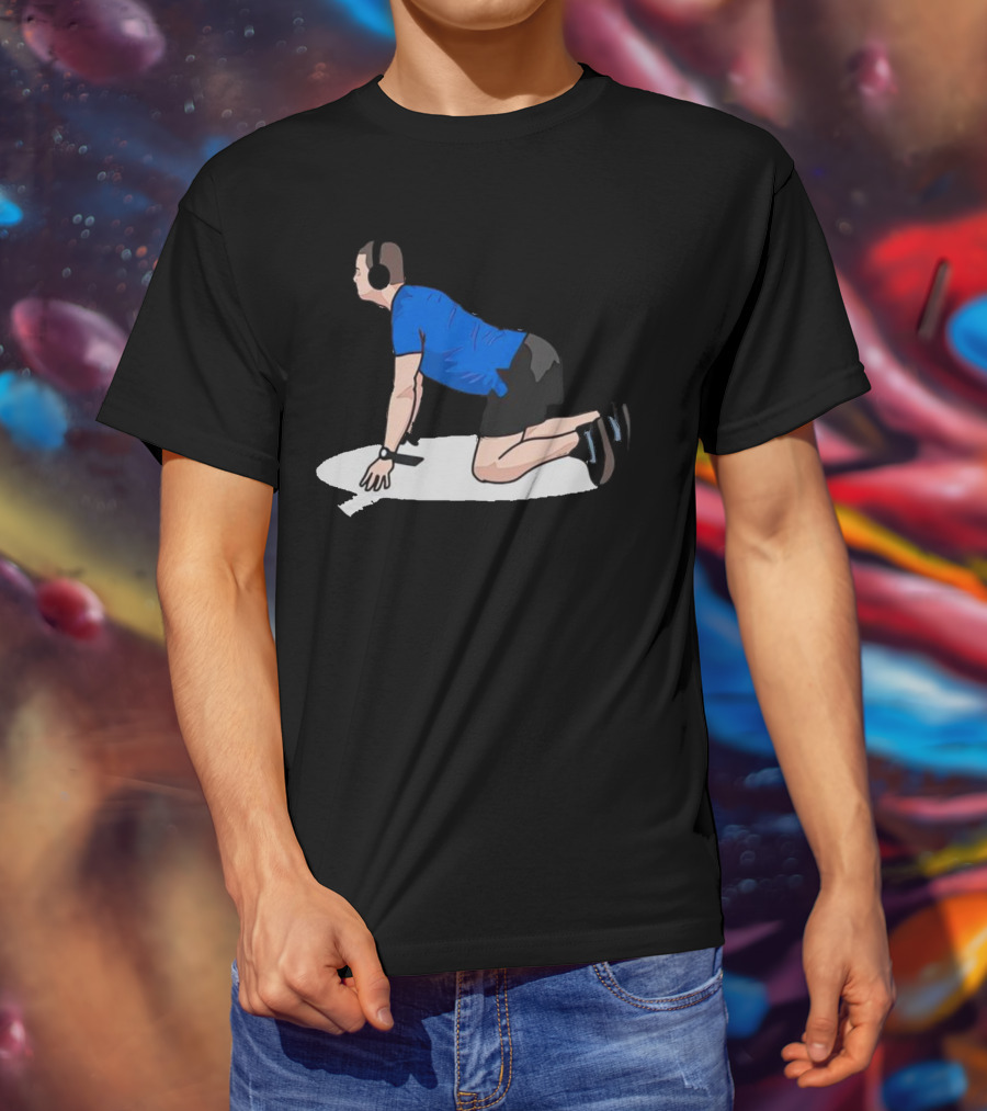 Brandon Staley’s Pregame Routine Headphones Kneeling Exercise T-Shirt