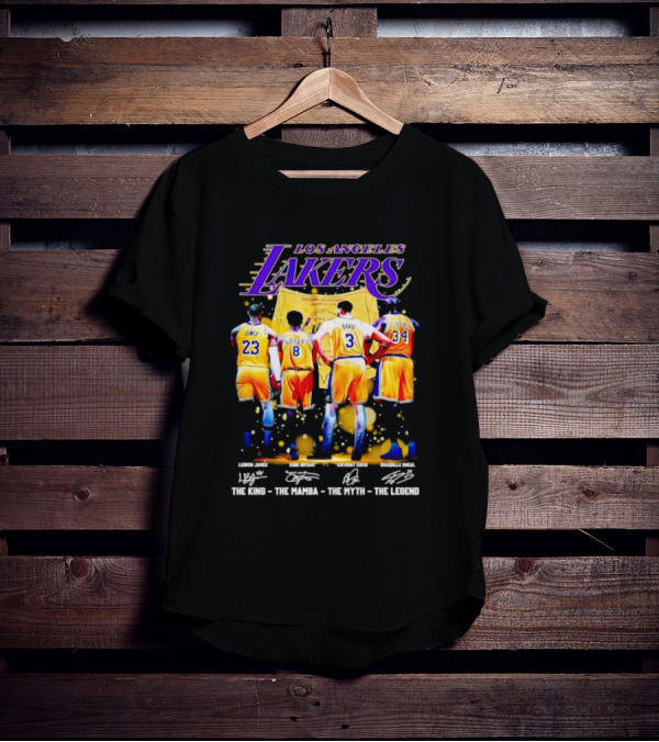 Los Angeles Lakers LeBron James Kobe Bryant Anthony Davis Shaquille O'Neal The King The Mamba The Myth The Legend T-Shirt