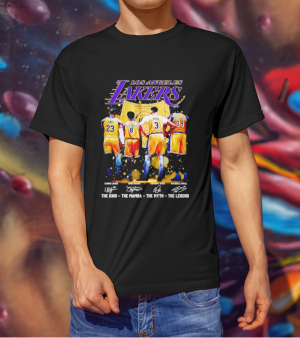 Los Angeles Lakers LeBron James Kobe Bryant Anthony Davis Shaquille O'Neal The King The Mamba The Myth The Legend T-Shirt