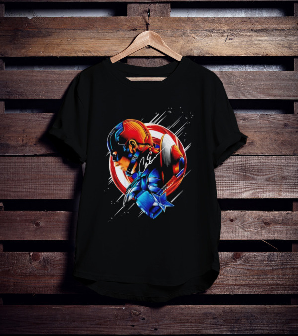 Captain America Profile With Shield Signature T-Shirt