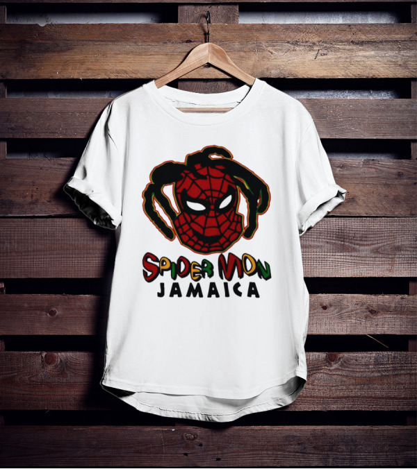 Spider Mon Jamaica Rasta Colors Face T-Shirt