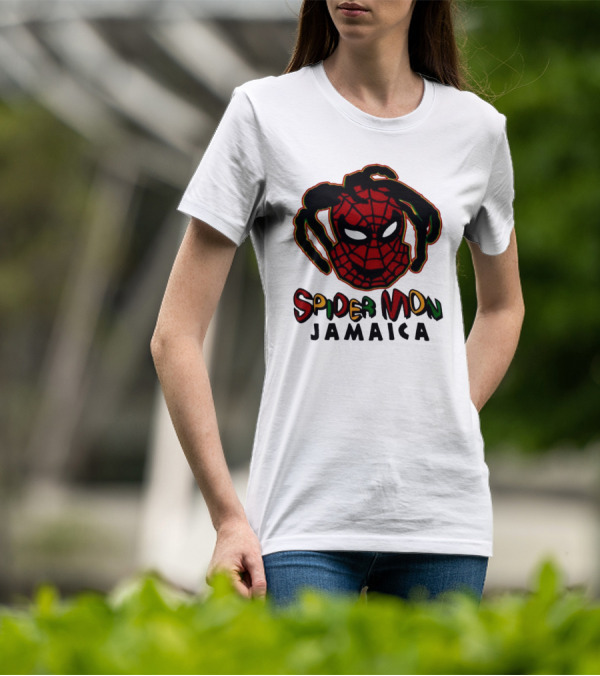 Spider Mon Jamaica Rasta Colors Face T-Shirt