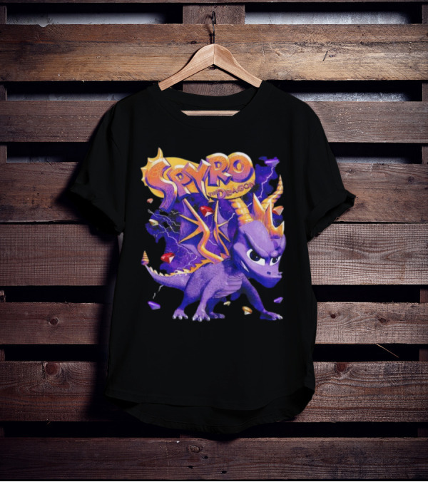 Spyro The Dragon Purple Lightning Gemstones Adventure T-Shirt