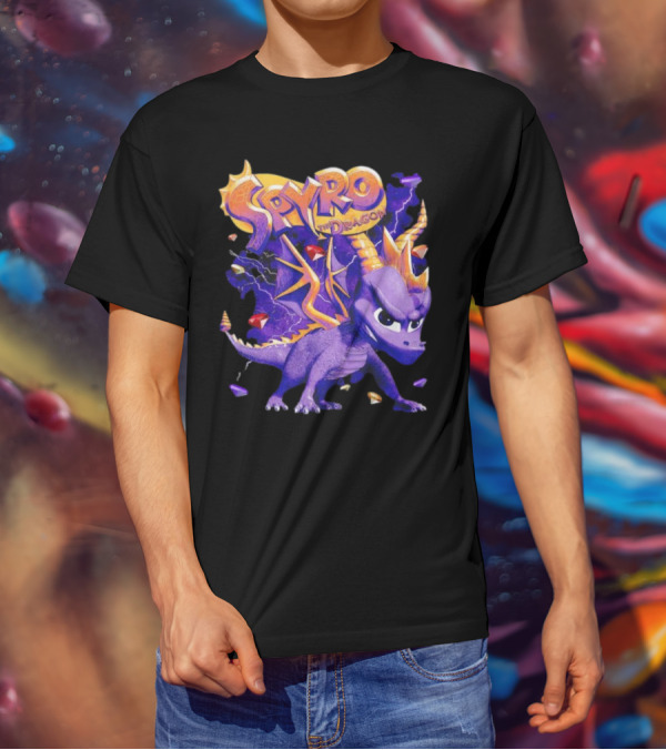 Spyro The Dragon Purple Lightning Gemstones Adventure T-Shirt