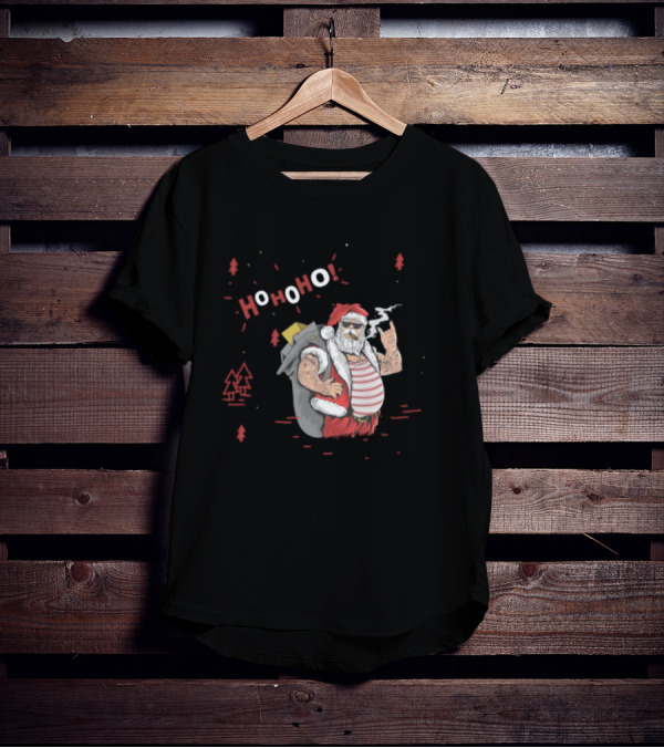 Santa Tricks With Ho Ho Ho Christmas T-Shirt