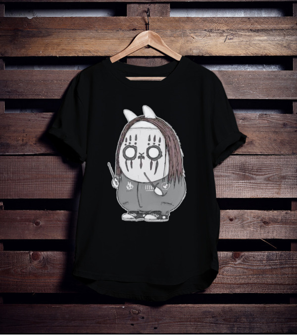 Joey Jordison Fuuki Bunny Drummer Character With Long Hair And Drumsticks T-Shirt