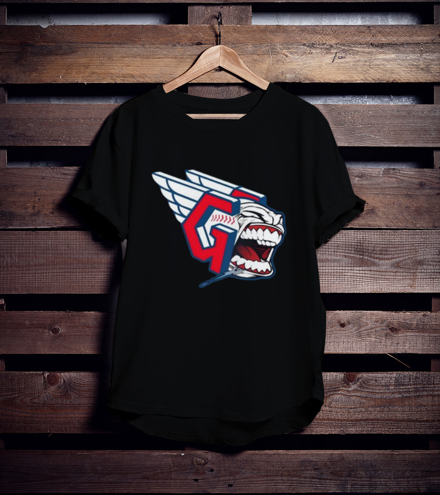 Cleveland Guardians Screaming G With Baseball Bat Wings T-Shirt