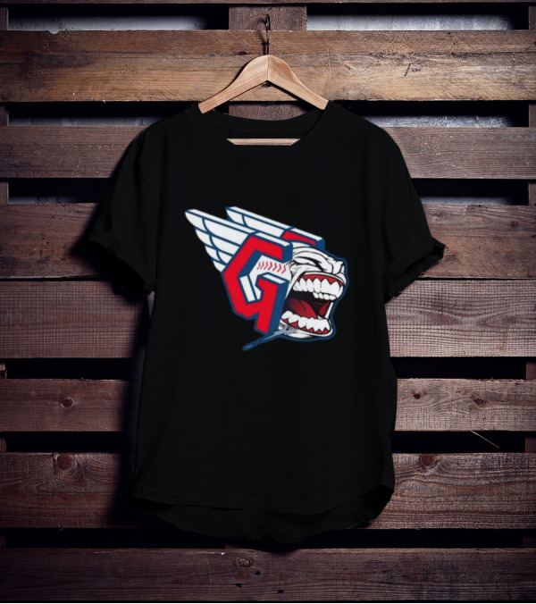 Cleveland Guardians Screaming G With Baseball Bat Wings T-Shirt