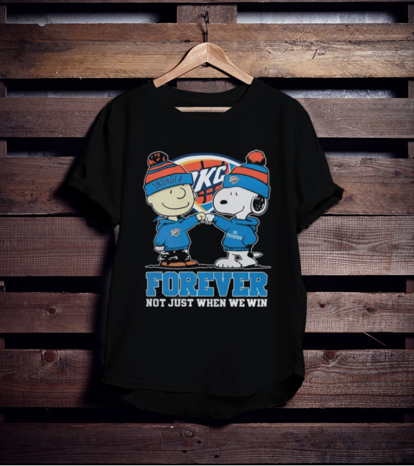 Snoopy Charlie Brown OKC Thunder Fist Bump Forever Not Just When We Win T-Shirt
