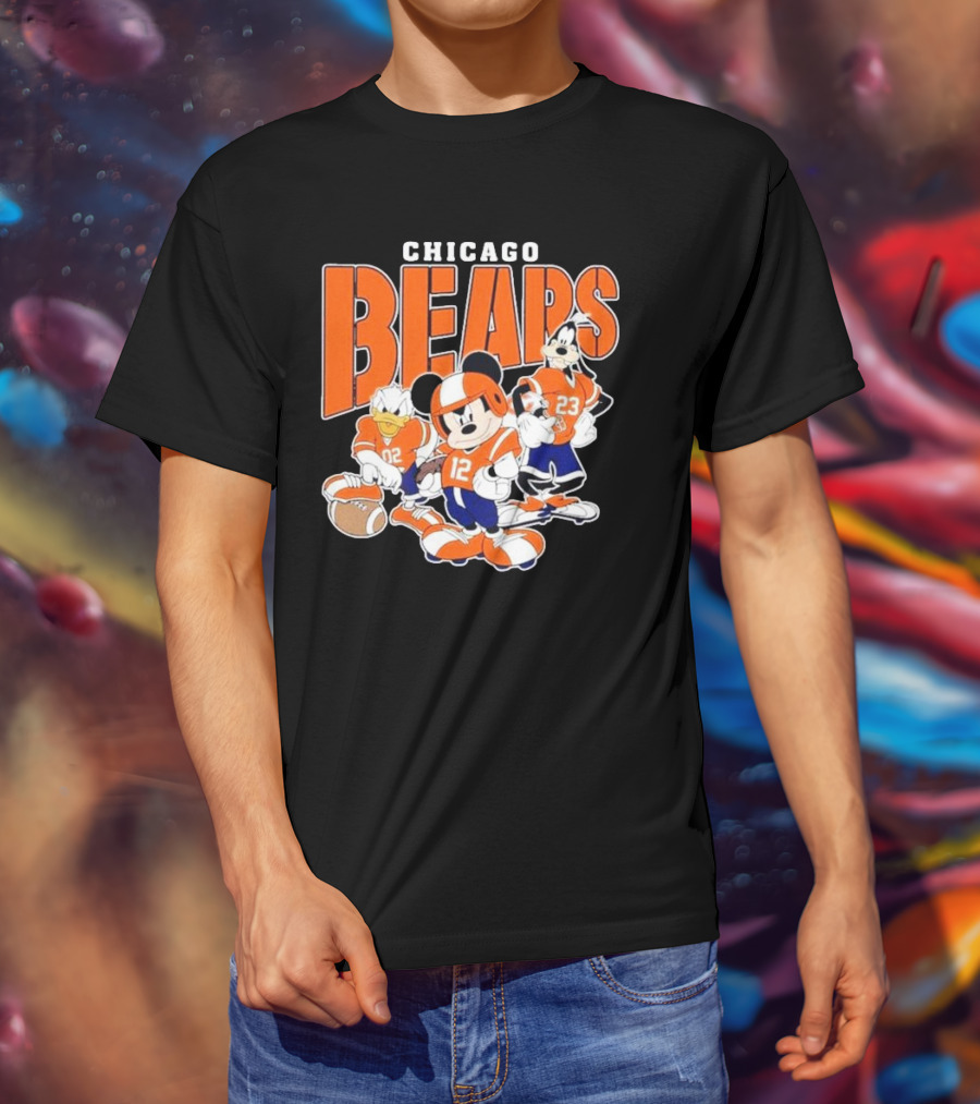 Chicago Bears Mickey Donald Goofy Football Team T-Shirt
